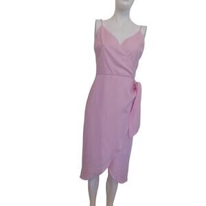 Lovers and Friends pink sundress wrap style spaghetti straps linen size Medium